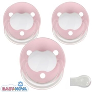 Baby Nova sutter STORKØB (One-Size / 0-24 mdr.) – 25-pak Lyserød (Rund Silikone)